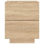 Armoires de chevet et lumières LED 2 pcs chêne sonoma – Image 6