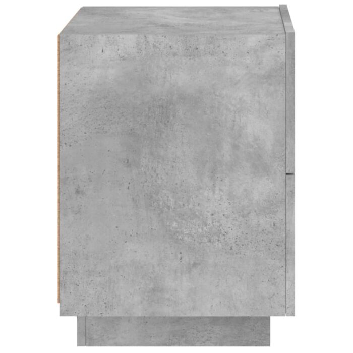 Armoire de chevet et lumières LED gris béton bois d'ingénierie – Image 6