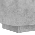 Armoires de chevet et lumières LED 2 pcs gris béton – Image 9