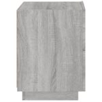 Armoire de chevet et lumières LED sonoma gris bois d'ingénierie – Image 6