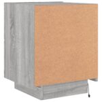 Armoire de chevet et lumières LED sonoma gris bois d'ingénierie – Image 7
