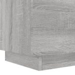 Armoire de chevet et lumières LED sonoma gris bois d'ingénierie – Image 8