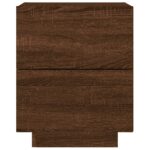 Armoires de chevet et lumières LED 2 pcs chêne marron – Image 6