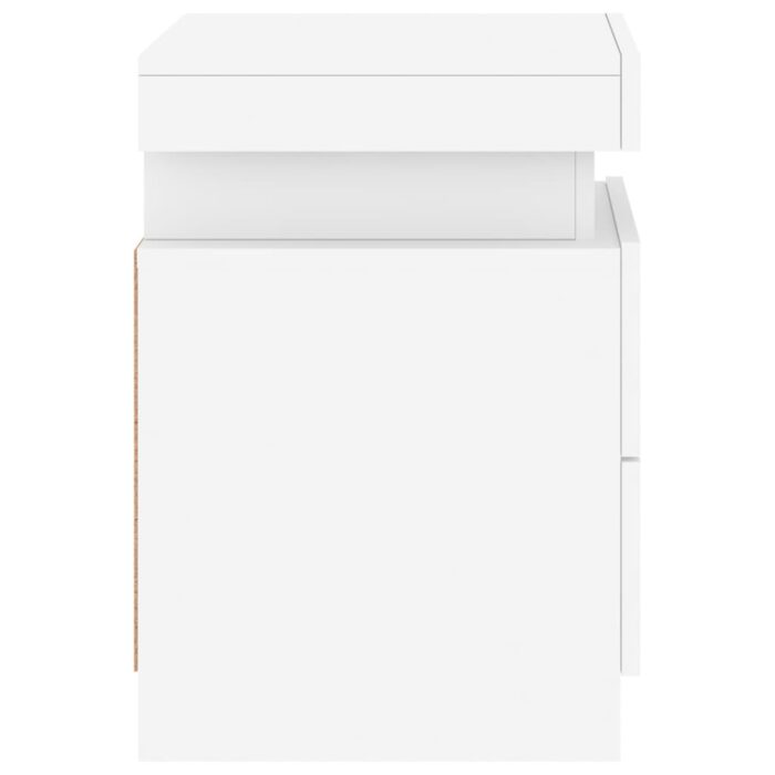 Table de chevet avec lumières LED blanc 35x39x55 cm – Image 7