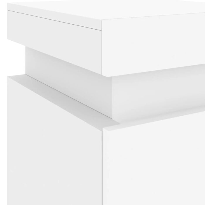Tables de chevet avec lumières LED 2 pcs blanc 35x39x55 cm – Image 10