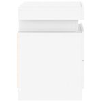 Tables de chevet avec lumières LED 2 pcs blanc 35x39x55 cm – Image 8