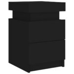 Table de chevet avec lumières LED noir 35x39x55 cm – Image 4