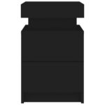 Table de chevet avec lumières LED noir 35x39x55 cm – Image 6