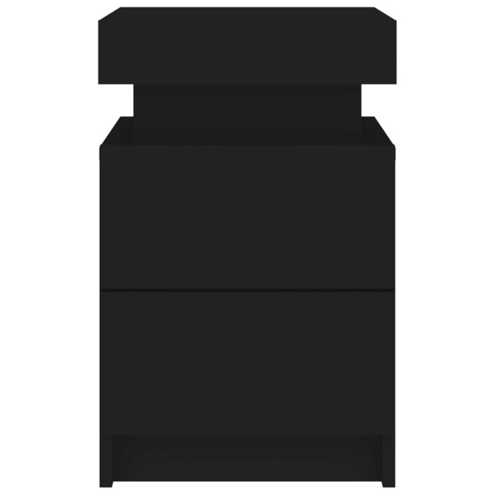 Tables de chevet avec lumières LED 2 pcs noir 35x39x55 cm – Image 7