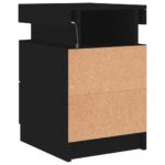 Tables de chevet avec lumières LED 2 pcs noir 35x39x55 cm – Image 9