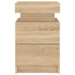 Table de chevet avec lumières LED chêne sonoma 35x39x55 cm – Image 6