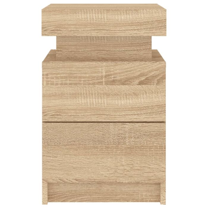 Table de chevet avec lumières LED chêne sonoma 35x39x55 cm – Image 6
