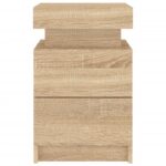 Tables de chevet et lumières LED 2 pcs chêne sonoma 35x39x55 cm – Image 7