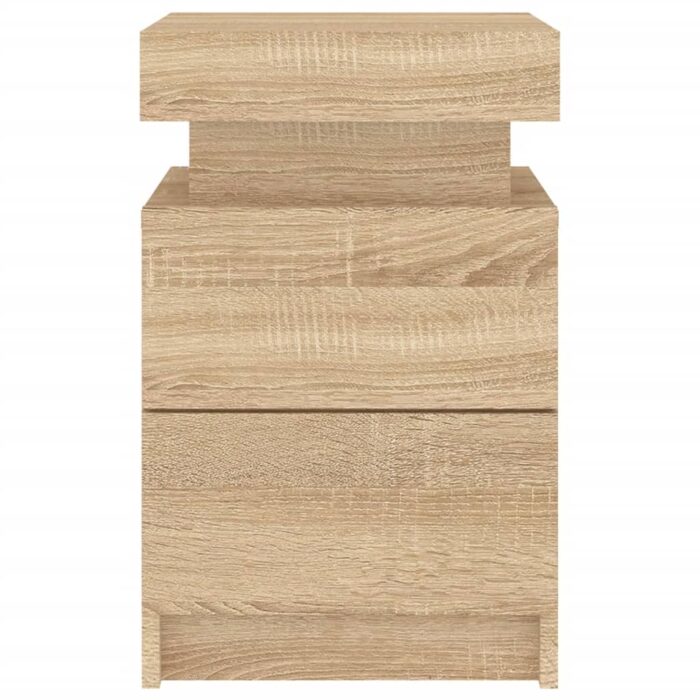 Tables de chevet et lumières LED 2 pcs chêne sonoma 35x39x55 cm – Image 7