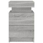 Table de chevet avec lumières LED sonoma gris 35x39x55 cm – Image 6