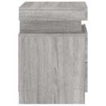 Table de chevet avec lumières LED sonoma gris 35x39x55 cm – Image 7