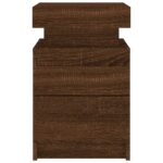 Table de chevet avec lumières LED chêne marron 35x39x55 cm – Image 6