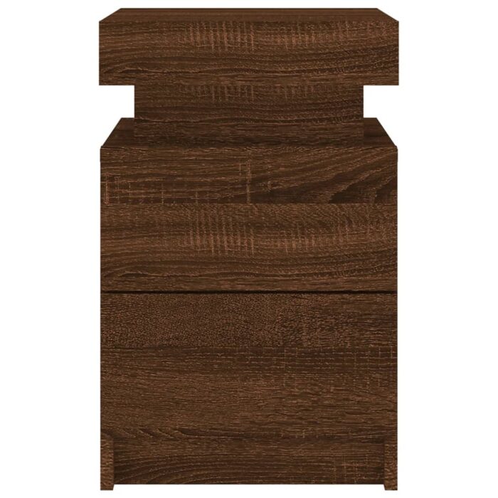 Table de chevet avec lumières LED chêne marron 35x39x55 cm – Image 6