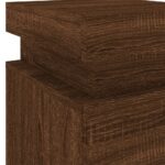 Table de chevet avec lumières LED chêne marron 35x39x55 cm – Image 9