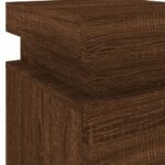 Tables de chevet et lumières LED 2 pcs chêne marron 35x39x55 cm – Image 10
