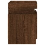 Tables de chevet et lumières LED 2 pcs chêne marron 35x39x55 cm – Image 8
