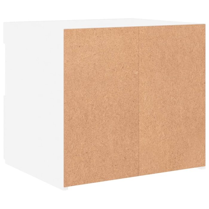 Table de chevet avec lumières LED blanc 50x40x45 cm – Image 8