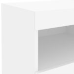 Tables de chevet avec lumières LED 2 pcs blanc 50x40x45 cm – Image 10