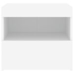 Tables de chevet avec lumières LED 2 pcs blanc 50x40x45 cm – Image 7