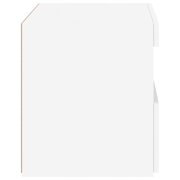 Tables de chevet avec lumières LED 2 pcs blanc 50x40x45 cm – Image 8