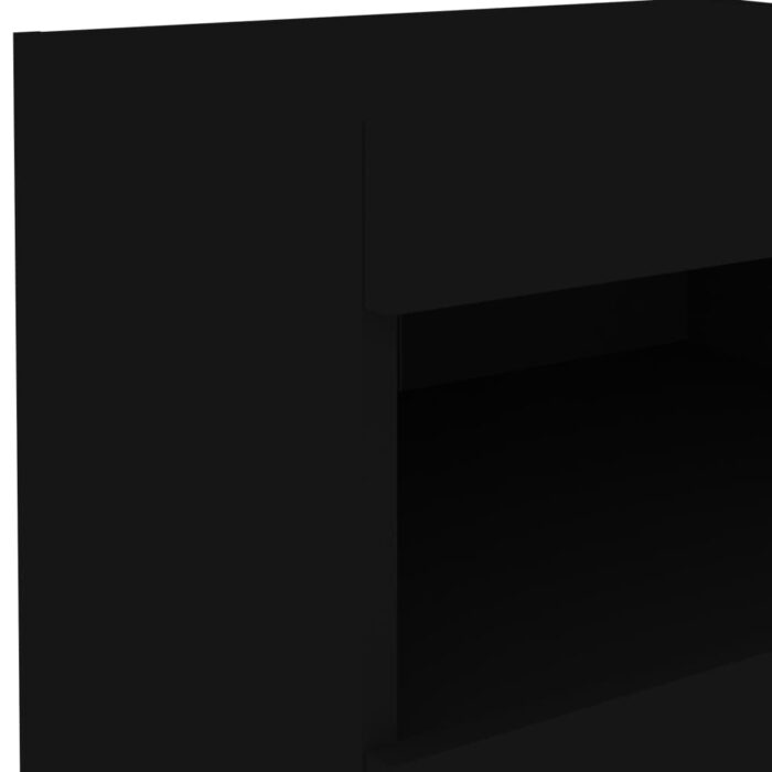 Tables de chevet avec lumières LED 2 pcs noir 50x40x45 cm – Image 10