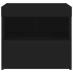 Tables de chevet avec lumières LED 2 pcs noir 50x40x45 cm – Image 7