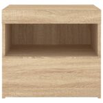 Table de chevet avec lumières LED chêne sonoma 50x40x45 cm – Image 6