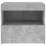 Tables de chevet avec lumières LED 2 pcs gris béton 50x40x45 cm – Image 7