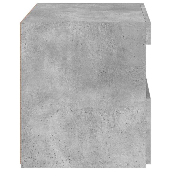 Tables de chevet avec lumières LED 2 pcs gris béton 50x40x45 cm – Image 8