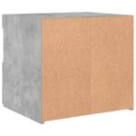 Tables de chevet avec lumières LED 2 pcs gris béton 50x40x45 cm – Image 9