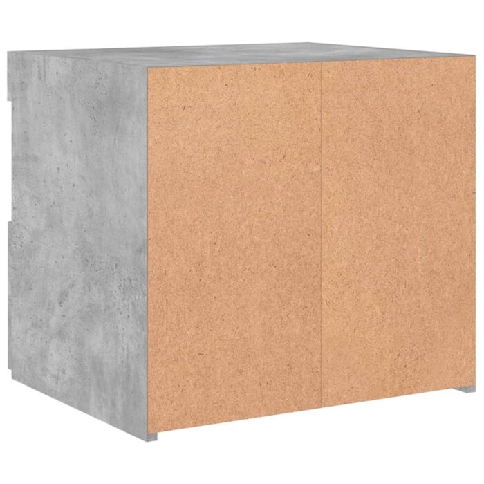 Tables de chevet avec lumières LED 2 pcs gris béton 50x40x45 cm – Image 9