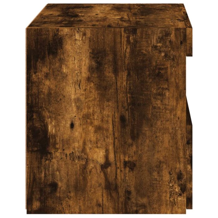 Tables de chevet avec lumières LED 2 pcs chêne fumé 50x40x45 cm – Image 8