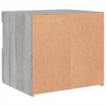 Table de chevet avec lumières LED sonoma gris 50x40x45 cm – Image 8