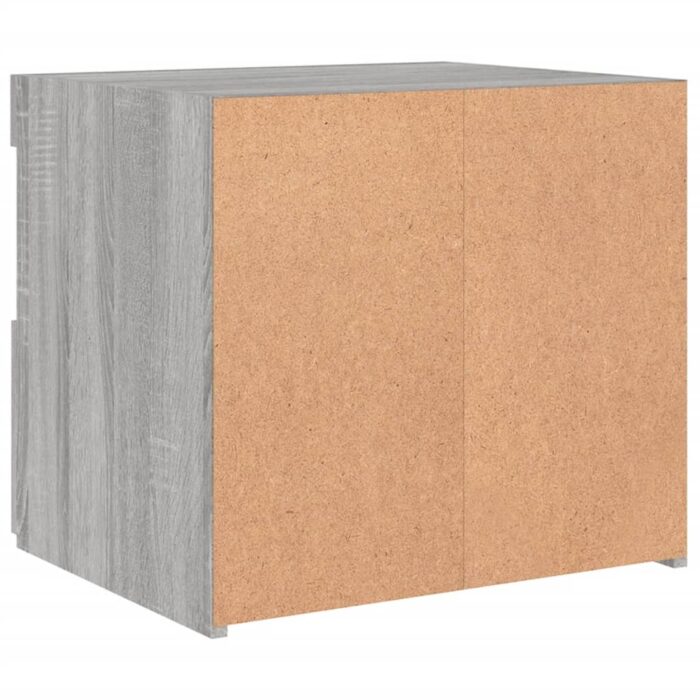 Table de chevet avec lumières LED sonoma gris 50x40x45 cm – Image 8