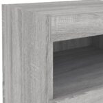 Table de chevet avec lumières LED sonoma gris 50x40x45 cm – Image 9