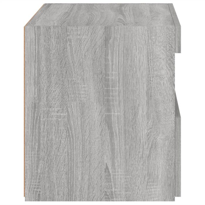 Tables de chevet avec lumières LED 2 pcs sonoma gris 50x40x45cm – Image 8