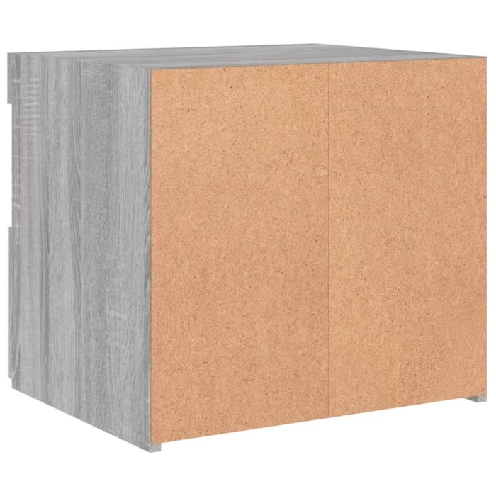 Tables de chevet avec lumières LED 2 pcs sonoma gris 50x40x45cm – Image 9