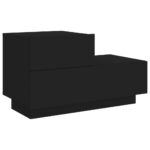 Table de chevet avec lumières LED noir 70x36x40,5 cm – Image 3