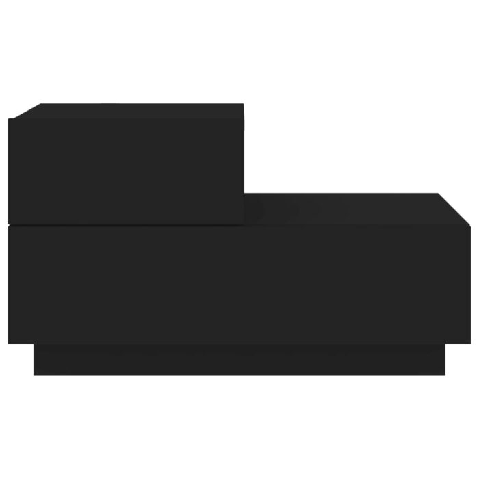 Table de chevet avec lumières LED noir 70x36x40,5 cm – Image 5