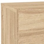 Table de chevet avec lumières LED chêne sonoma 70x36x40,5 cm – Image 8