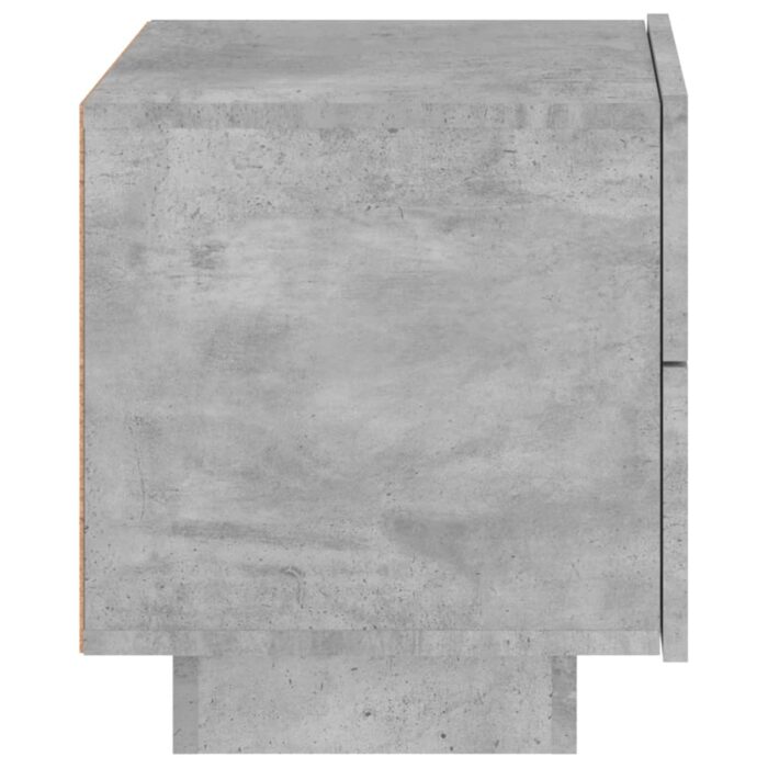 Table de chevet avec lumières LED gris béton 70x36x40,5 cm – Image 6