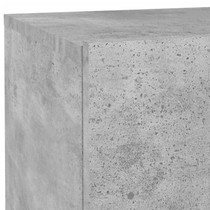 Table de chevet avec lumières LED gris béton 70x36x40,5 cm – Image 8