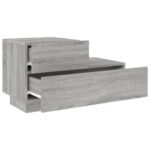 Table de chevet avec lumières LED sonoma gris 70x36x40,5 cm – Image 4