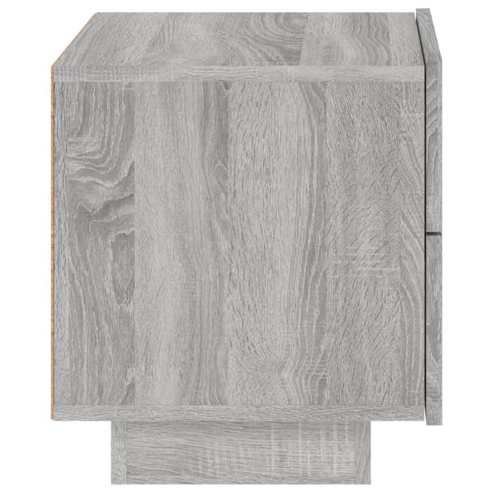 Table de chevet avec lumières LED sonoma gris 70x36x40,5 cm – Image 6