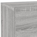 Table de chevet avec lumières LED sonoma gris 70x36x40,5 cm – Image 8